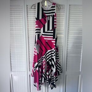 Calvin Klein Pink and Black Striped Dress